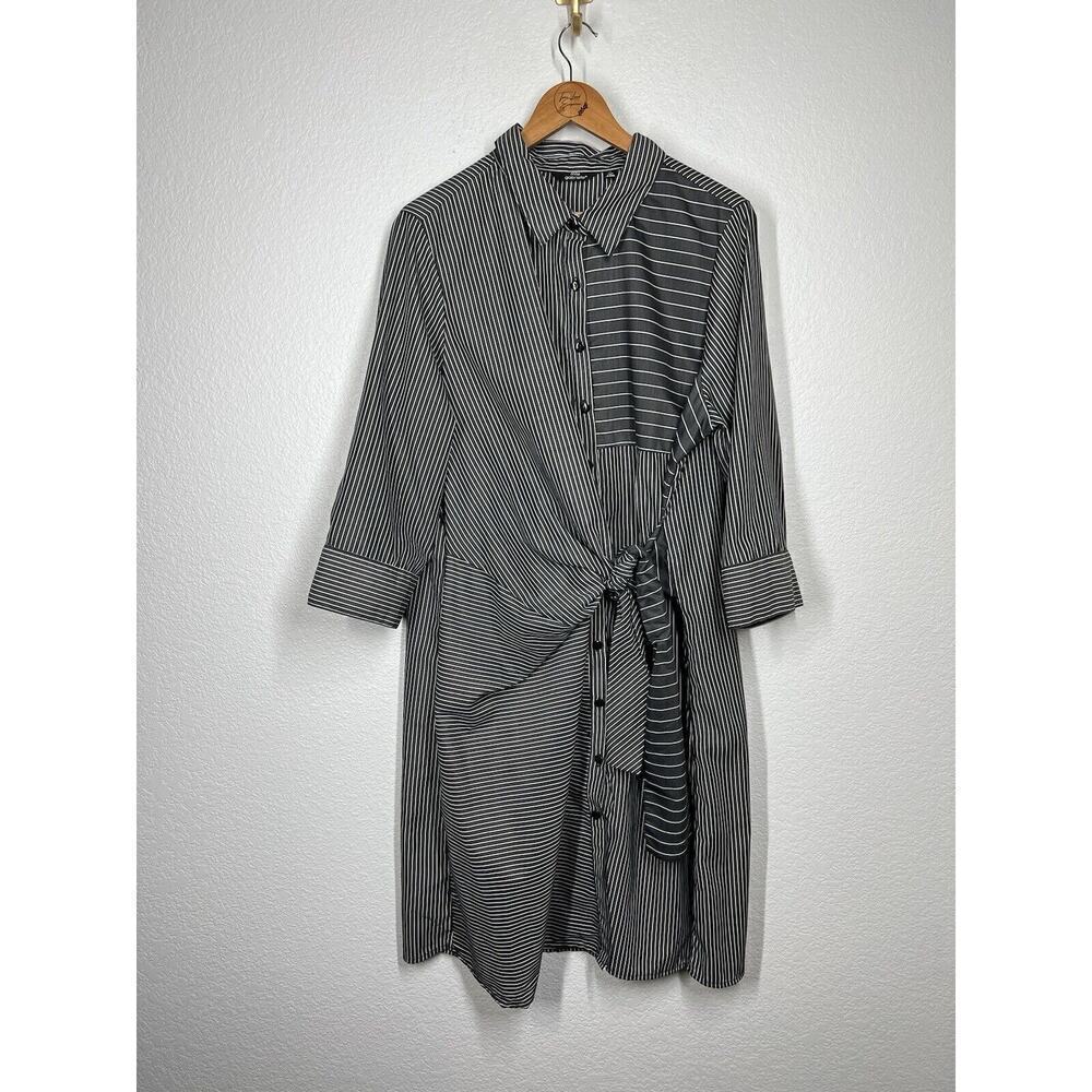 Mille Gabrielle Tie Front Shirt Dress Size 2X Stripes